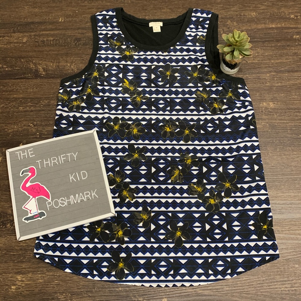 J Crew Sleeveless Floral Blouse Size Medium